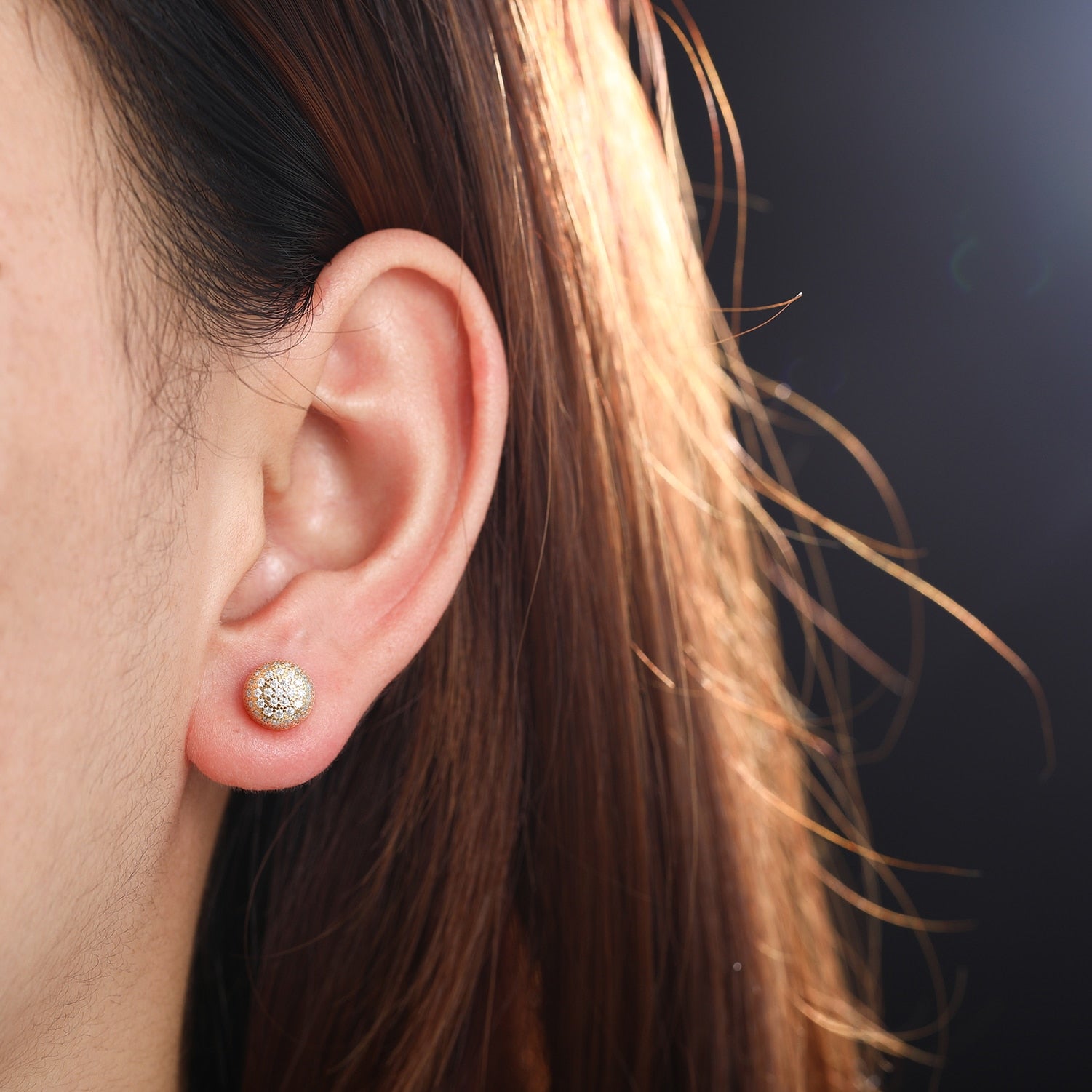 Real D Color Moissanite Round Stud Earrings 100% 925 Sterling Silver