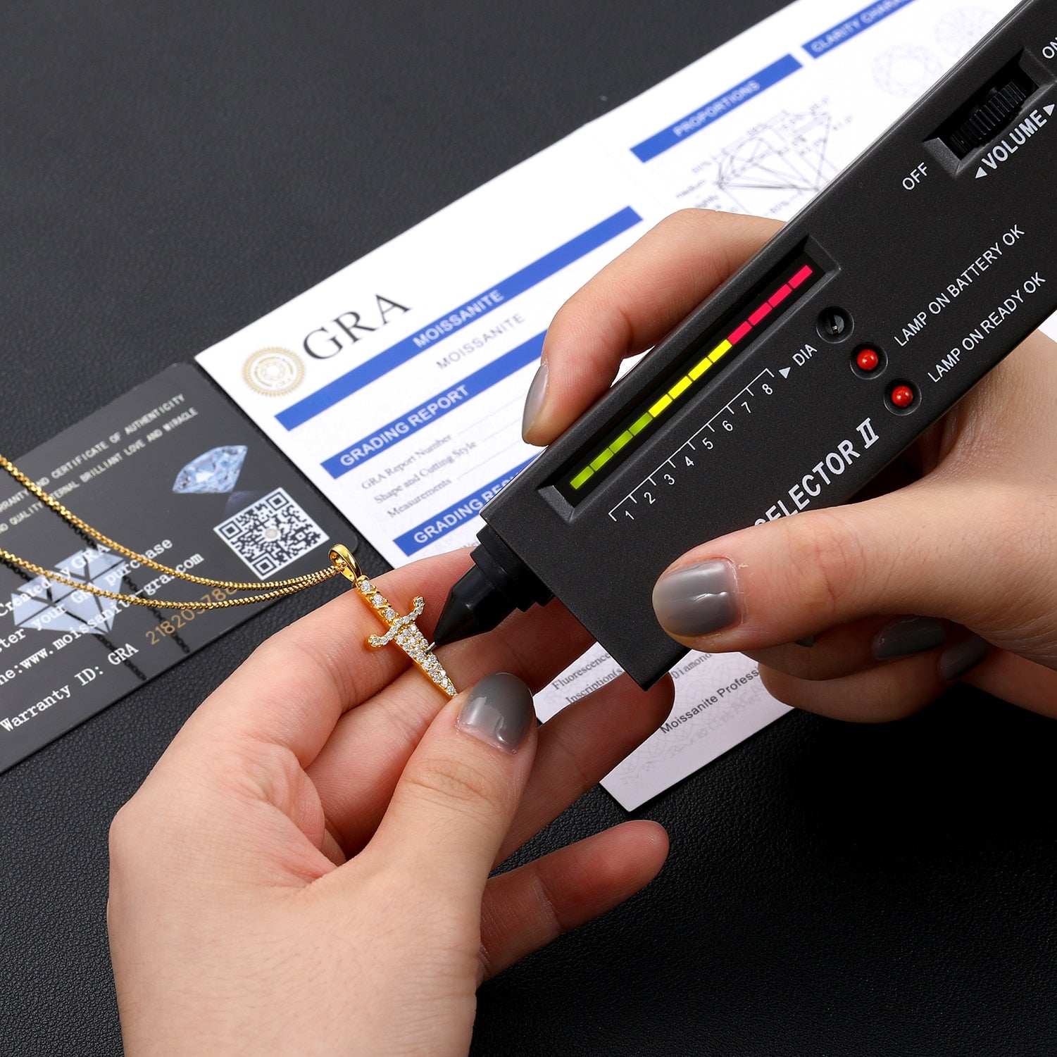 Moissanite Dagger Pendant 100% 925 Sterling Silver