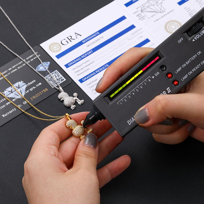 Moissanite Lovely Poodle  Pendant 100% 925 Sterling Silver