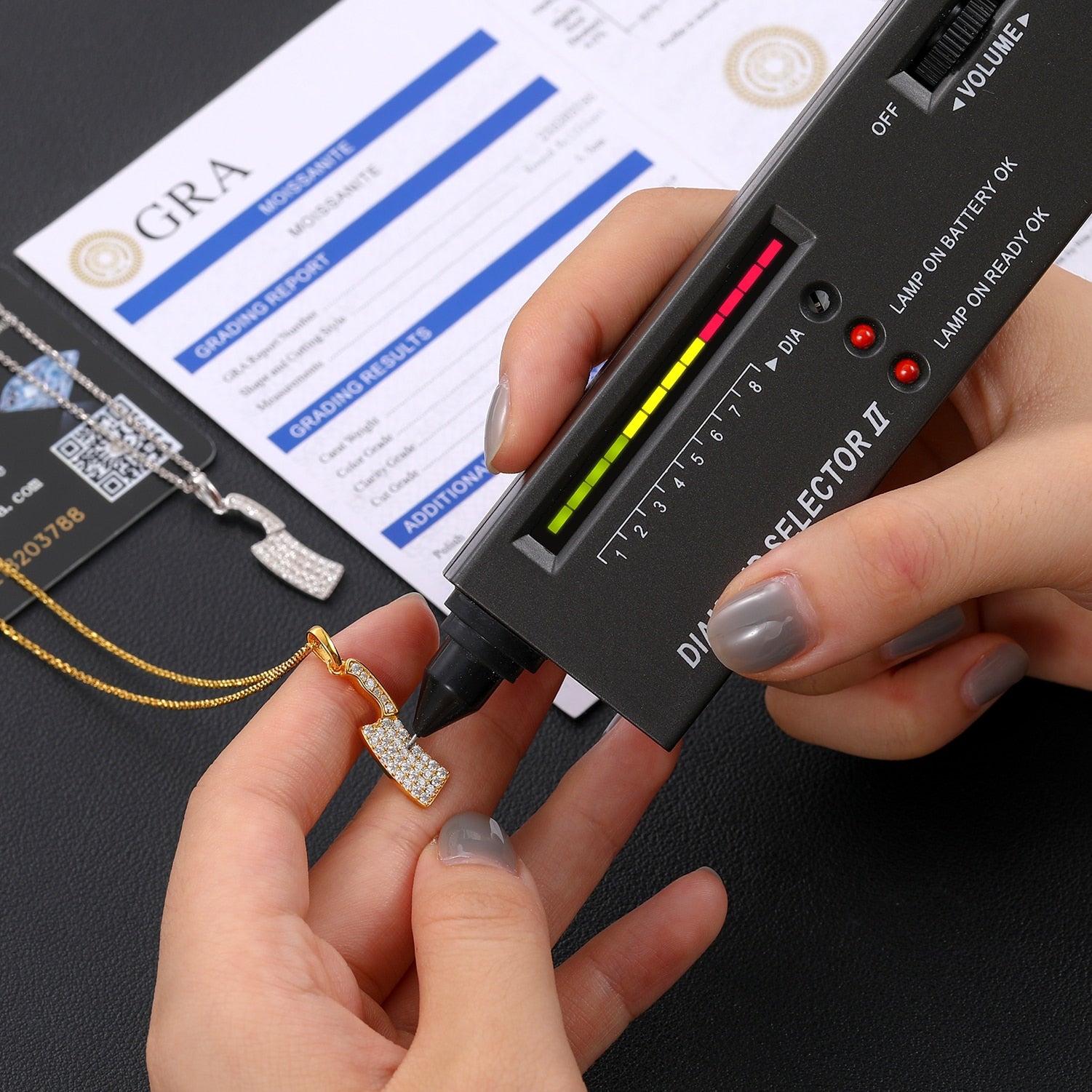 Moissanite Knife pendant 925 Sterling Silver