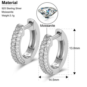 D Color VVS1 Moissanite Stud Earring 100% 925 Sterling Silver