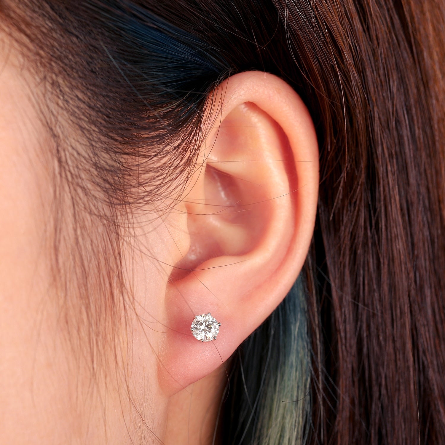 0.5 Carat D Color Moissanite Stud Earrings 100% 925 Sterling Silver