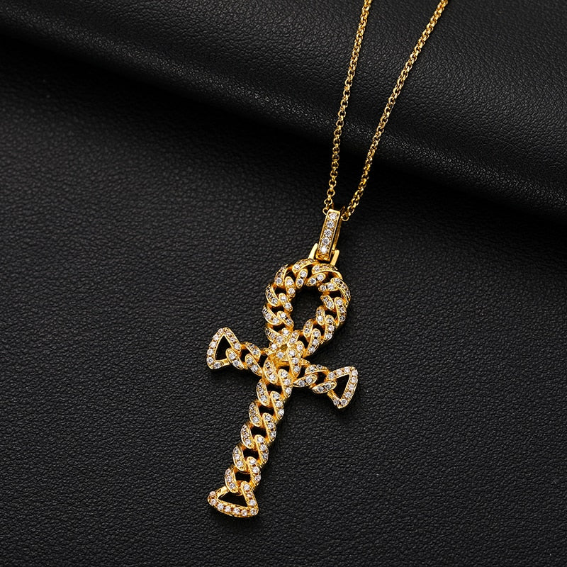 0.7ctw Round Cut D Moissanite Religious Cross Pendant 100% 925 Sterling Silver