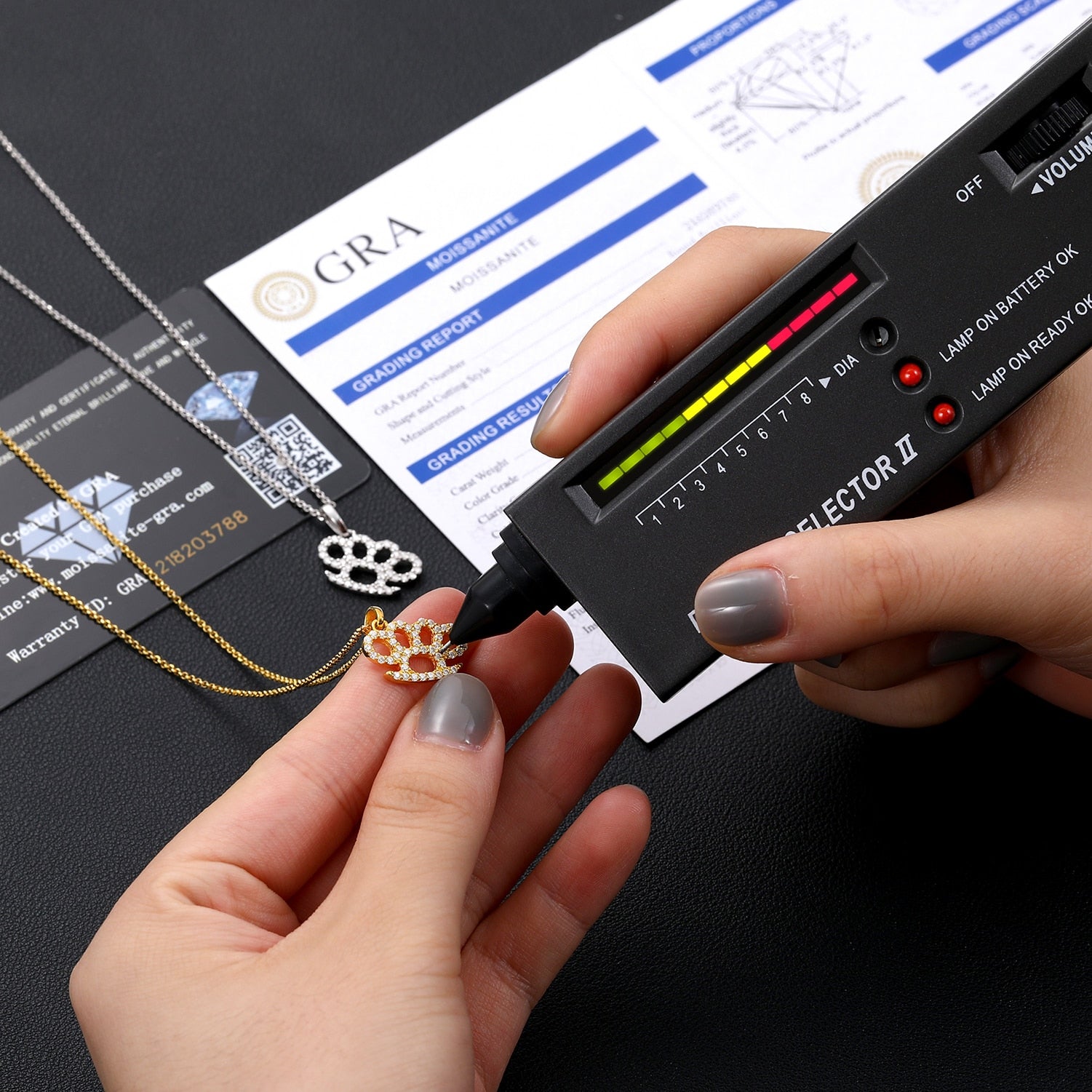 Moissanite Creative Simulation Knuckles Pendant 100% 925 Sterling Silver