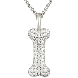 Iced Out Moissanite Bone Shaped Pendant 100% 925 Sterling Silver