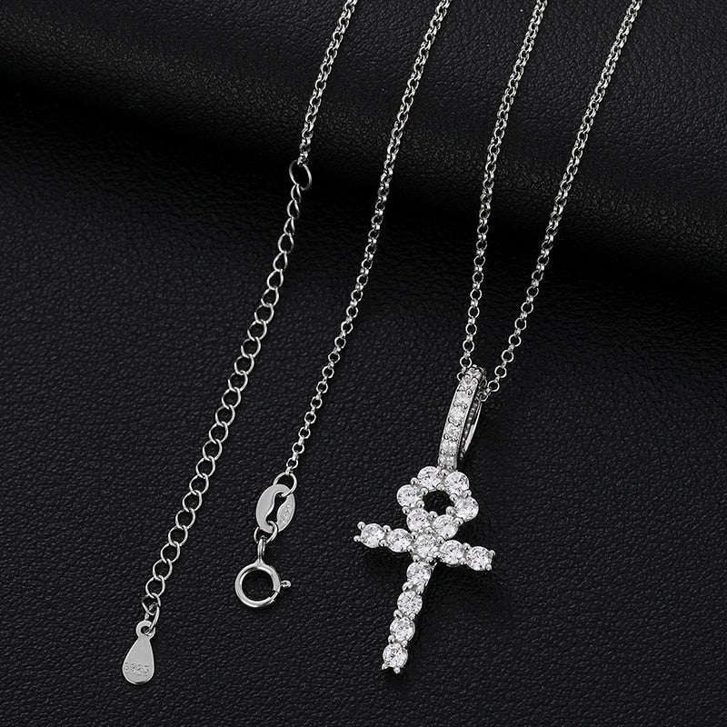 Iced Out Moissanite Diamond Cross Pendant 100% 925 Sterling Silver