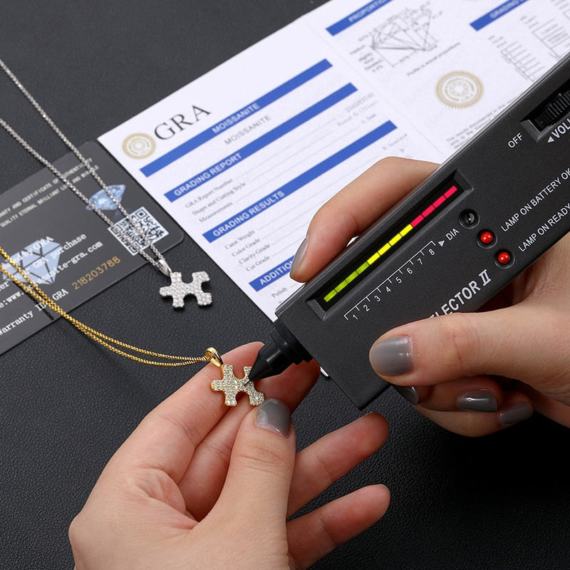 Moissanite Puzzle Piece Pendant 925 Sterling Silver