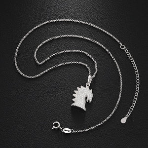 0.6ctw Moissanite Seahorse 100% 925 Silver Silver Necklaces