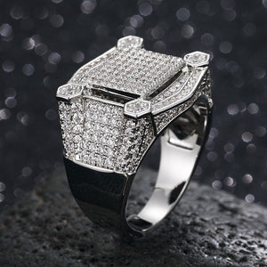 White Zircon Full Crystal Ring