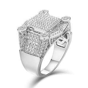 White Zircon Full Crystal Ring