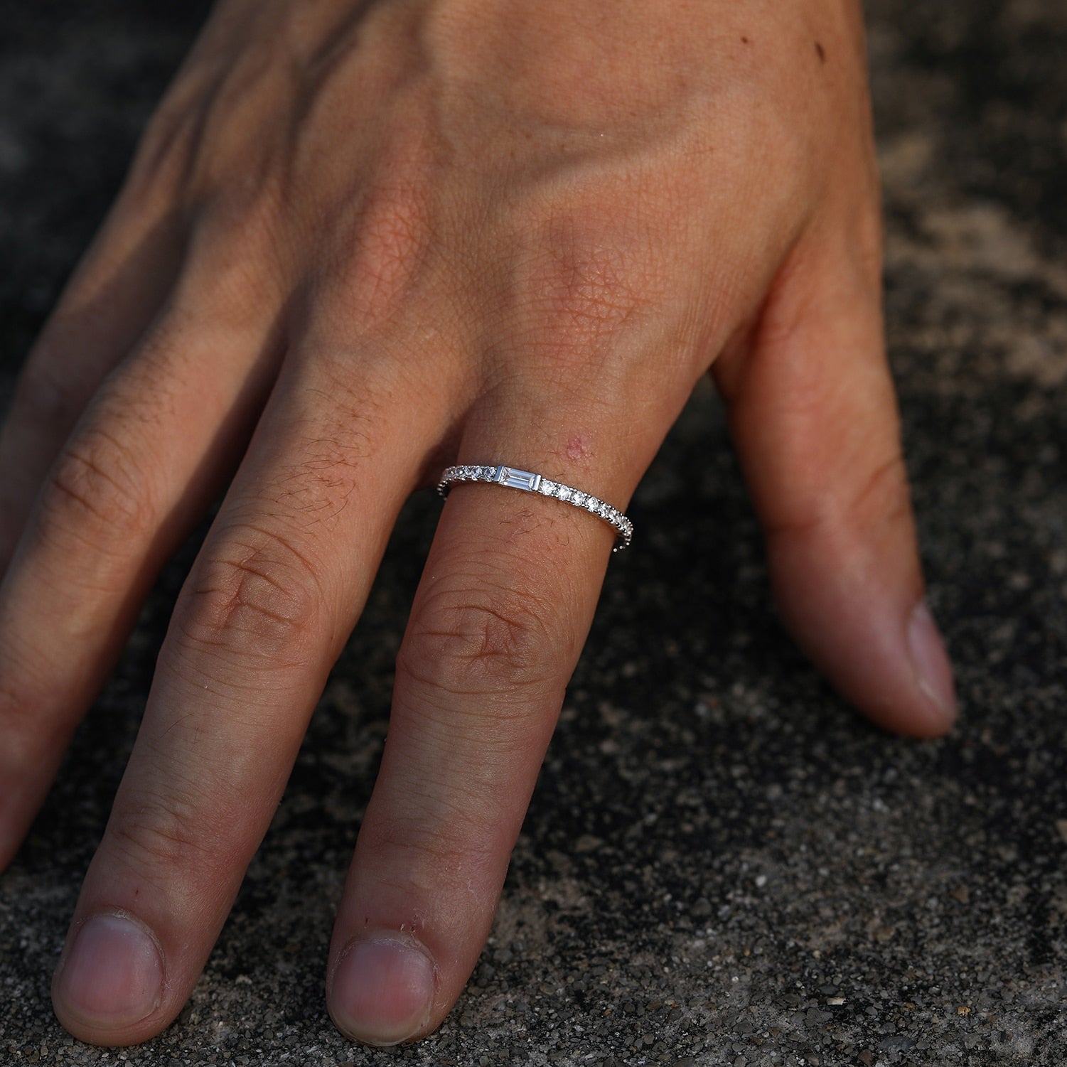 Cubic Zircon Charm Bridal Ring