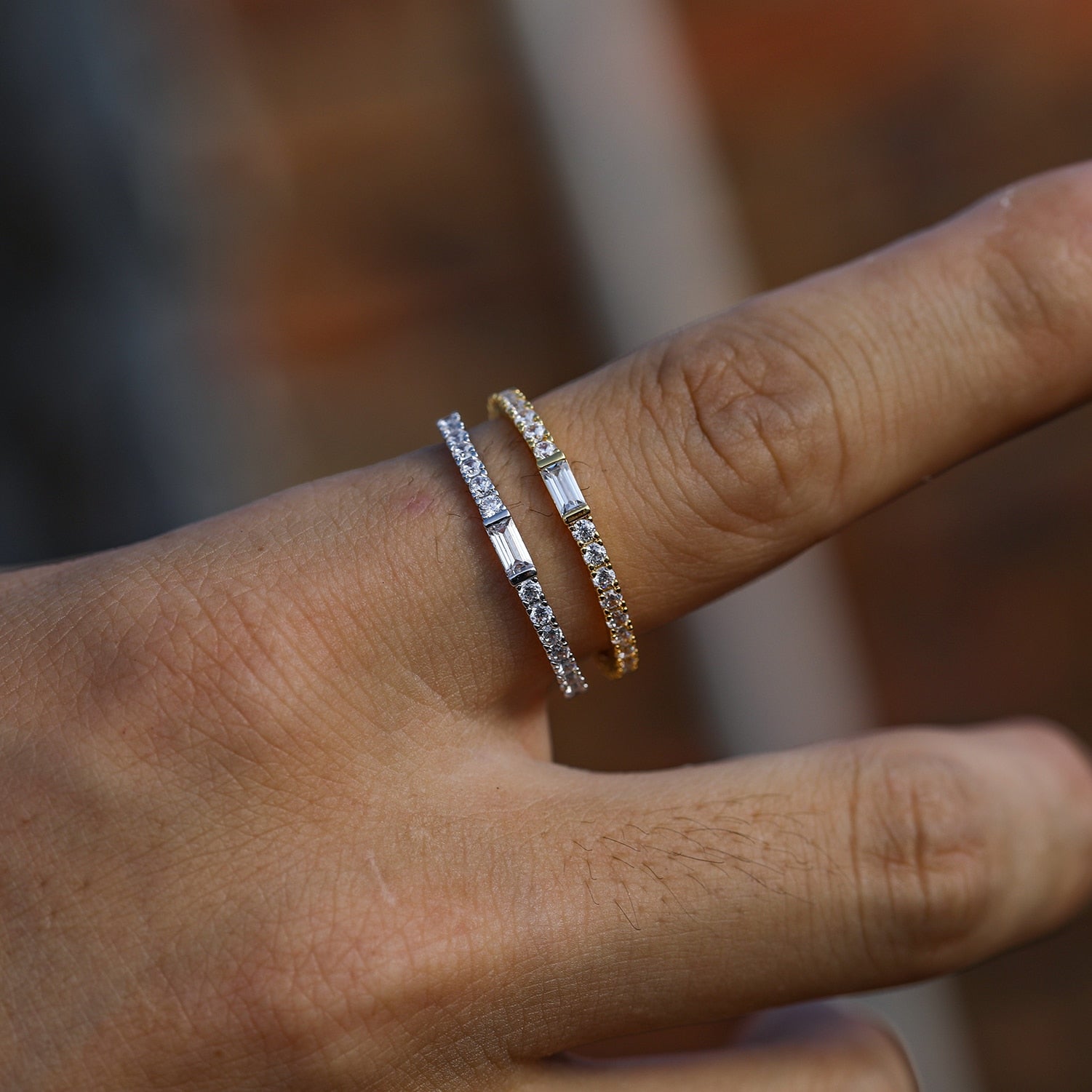 Cubic Zircon Charm Bridal Ring