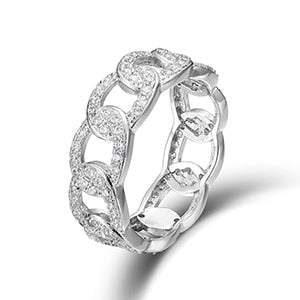 Micro Paved Square Cubic Zircon Ring