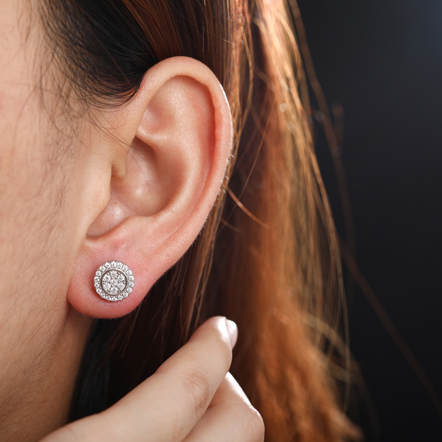 Round D Color Moissanite Earrings 100% 925 Sterling Silver