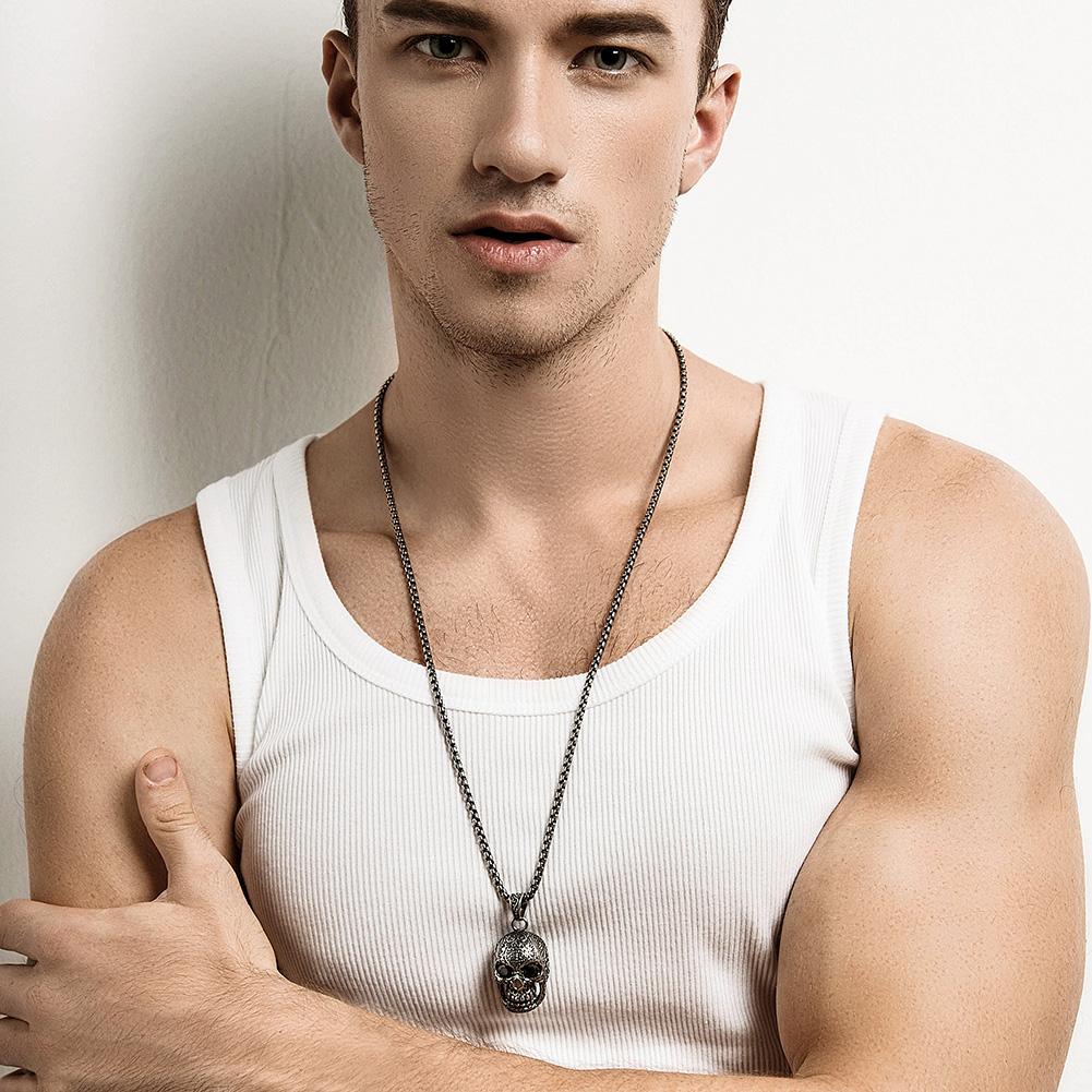 Skull Pendant 925 Sterling Silver Necklace